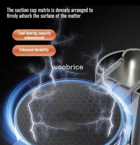 حامل رأس دش يُثبّت على الحائط باستخدام كوب شفط.