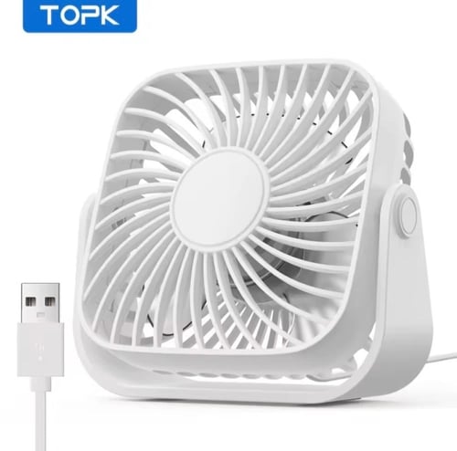 مروحة مربعة الشكل تعمل بمنفذ USB، مزودة بحامل مرن....