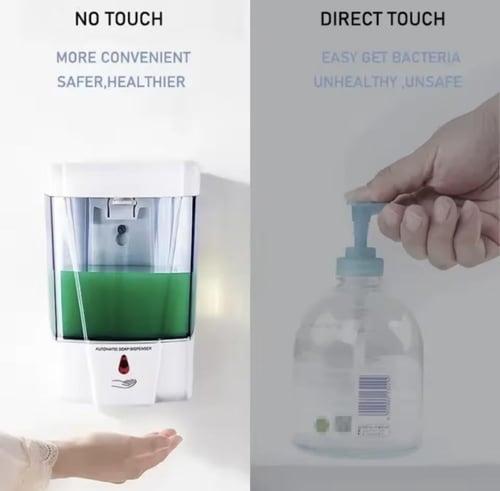 موزع صابون أوتوماتيكي مزود بخزان كبير شفاف يتميز ب...