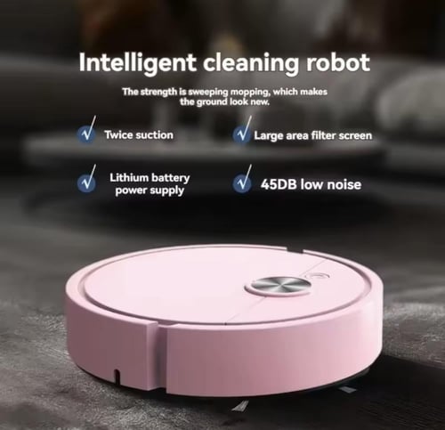 روبوت كنس ذكي، يتميز بمسح شفط ذكي ونظام تنظيف ثلاث...