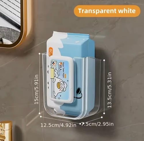 منظم جداري مصمم لحفظ المناديل المبللة. يتميز بهيكل...