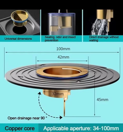 مصرف أرضي بقطر كبير جدًا، مصمم لعزل الروائح. يتميز...