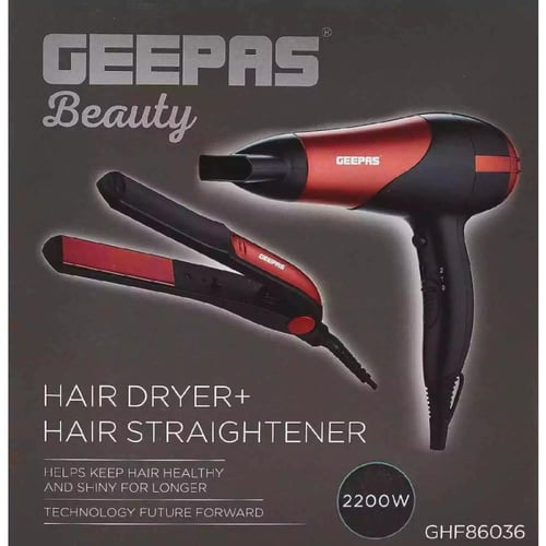 جيباس مصفف شعر عالي الجودة - 2200 واط - أسود وأحمر...