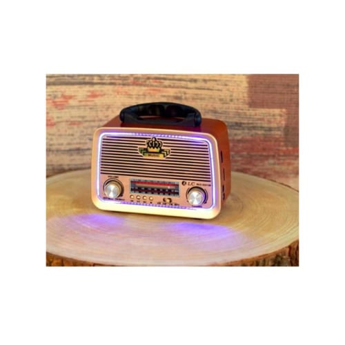 دي إل سي راديو بلوتوث مع منفذ USB - بني وذهبي - DL...