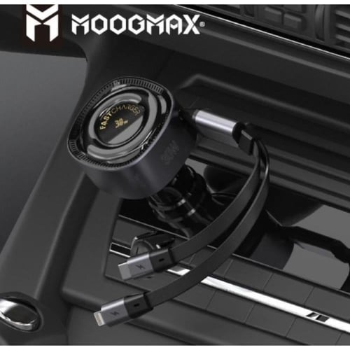 موج ماكس سيارة مع كابل 2 في 1 - 30 واط - أسود - A1...