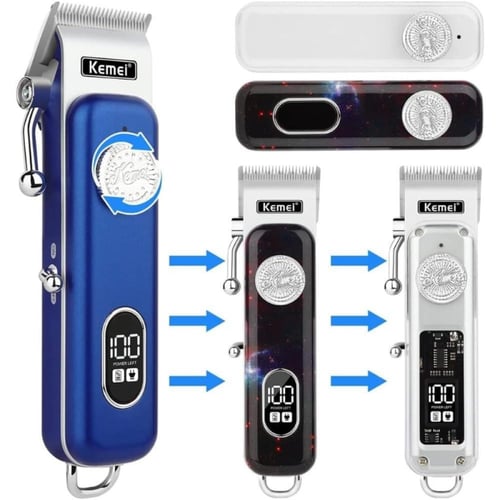 كيمي طقم تشذيب الشعر الكهربائي الرجالي بشاشة LCD ر...