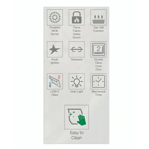 اوسكار فرن غاز 5 شعلات - 60x90 سم - ستانلس ستيل -...