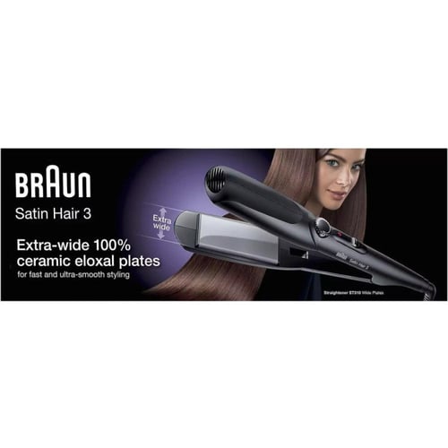 براون مكواة تمليس الشعر ستين هير 3 - 40 واط - أسود...