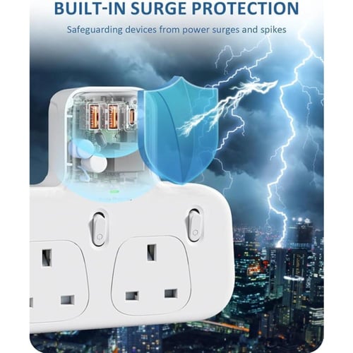 موج ماكس توصيلة متعدد المنافذ 6 في 1 - أبيض - EC00...