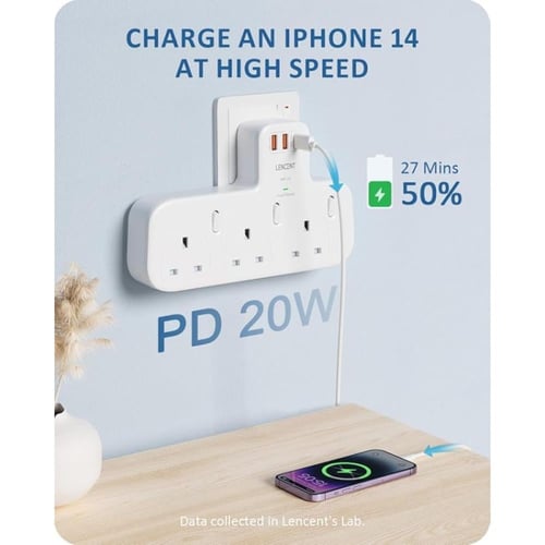 موج ماكس توصيلة متعدد المنافذ 6 في 1 - أبيض - EC00...