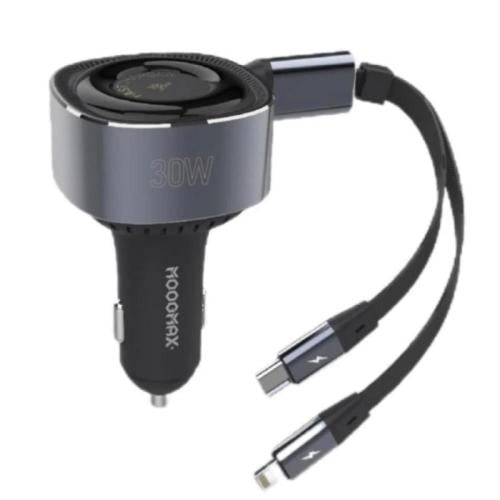 موج ماكس سيارة مع كابل 2 في 1 - 30 واط - أسود - A1...