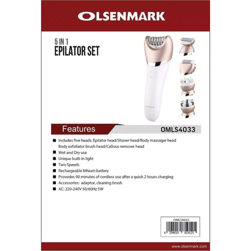 أولسنمارك طقم جهاز إزالة الشعر للنساء 5 في 1 - أبي...
