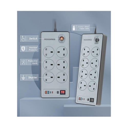 موج ماكس BOOM وصلة كهرباء طول 3 متر - 10 منافذ - 2...