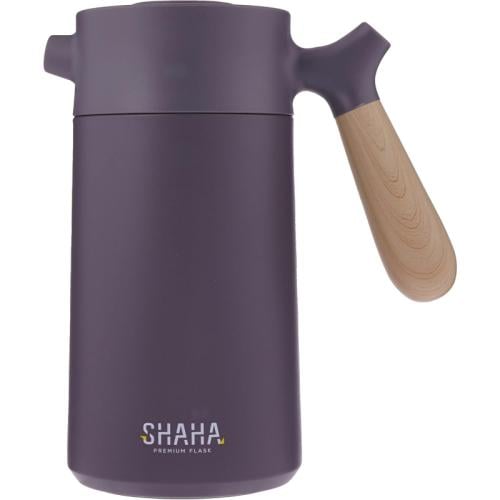 شاها ترمس من الستانلس ستيل بمقبض خشبي - 1.4 لتر -...