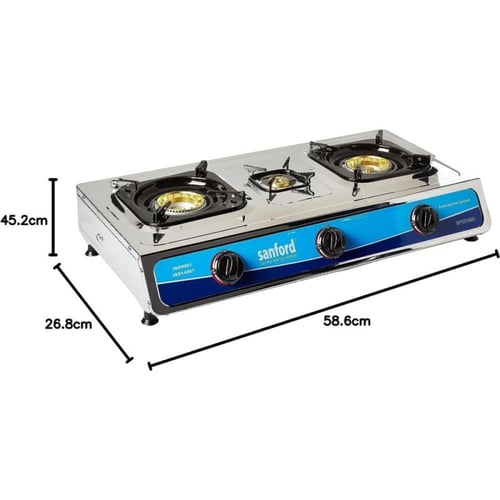 سانفورد موقد غاز - 3 شعلات - فضي - SF5310GC