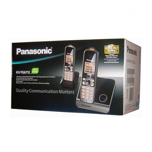 باناسونيك هاتف أرضي لاسلكي - فضي - KX-TG6712