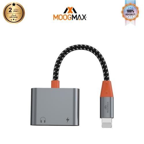 موج ماكس وصلة ايفون لايتنينج بمنفذين شحن وسماعة في...