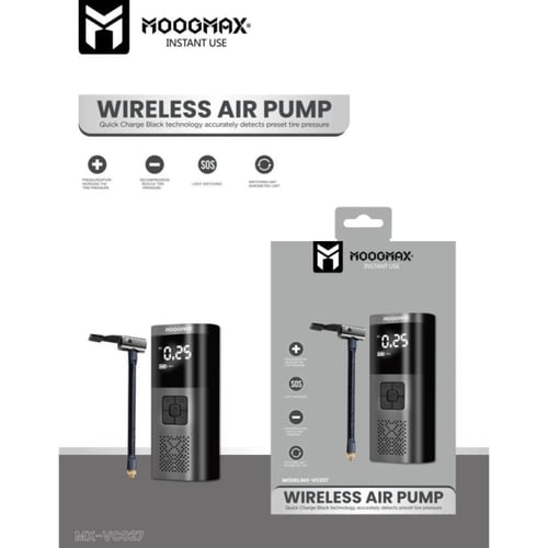 موج ماكس منفاخ سيارة مزود بشاشة وضوء LED - أسود -...