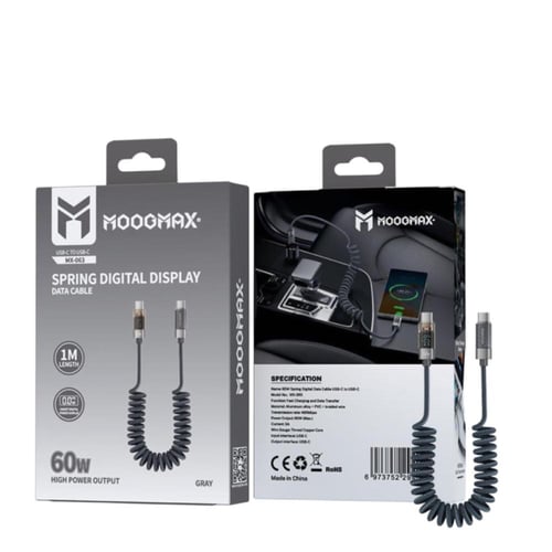 موج ماكس كابل قماش - تايب سي الى تايب سي - 60 واط...