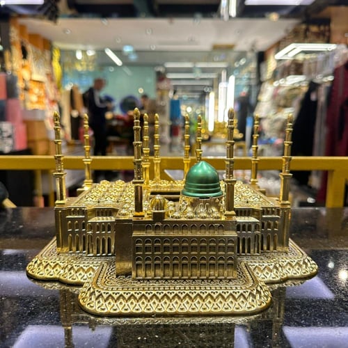 مجسم المسجد النبوي كامل ذهبي تركي