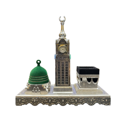 مجسم الكعبة و القبة و برج الساعه فضي