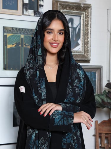عباية شيفون أزرق