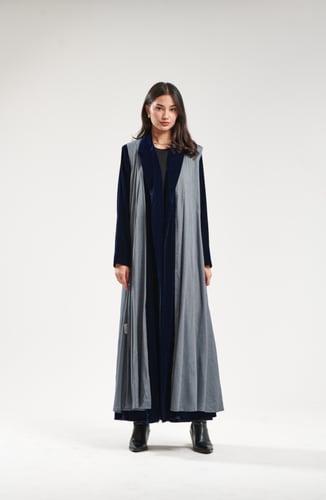 مخمل كحلي بجاكيت لنن