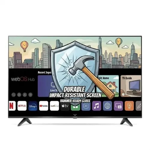 شاشة KMC 55 بوصة – 4K سمارت – WebOS – ضد الكسر الم...