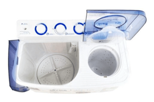 غسالة حوضين اور 6 كيلو ابيض غطاء ازرق