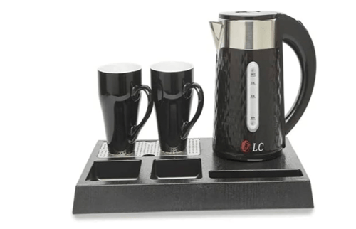 طقم الفنادق غلاية ماء مع 2 كوب وقاعدة