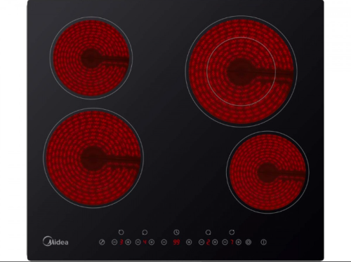 سطح بلت ان كهرباء ميديا 4 عيون 60 سم سراميك اسود