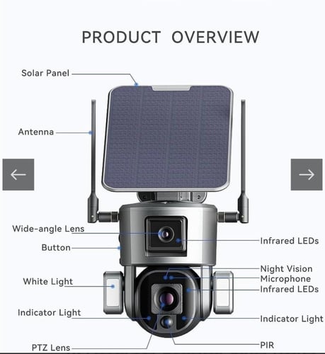 كاميرا مراقبة بالطاقة الشمسية بشريحة بيانات 4G - ع...