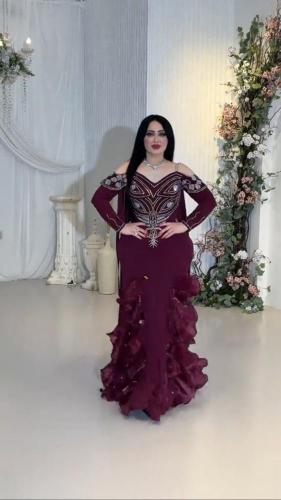 فستان سهره كريب استرتش مع جازار