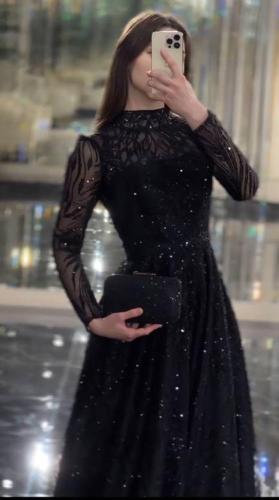 فستان سهره فخم بتطريز يدوي فخم بلونين
