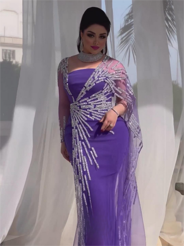 فستان سهره انيق بلون موف