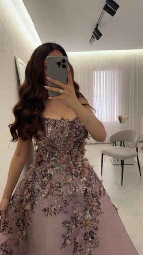 فستان سهره بكلفه ورود مع تطريز