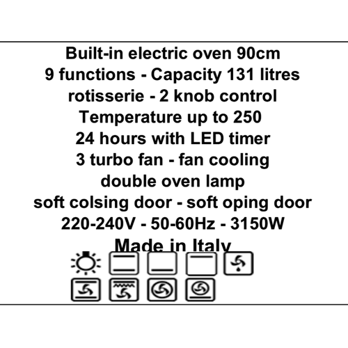 فرن بلت ان بومبي 90*60 سم كهرباء PO90EF3S