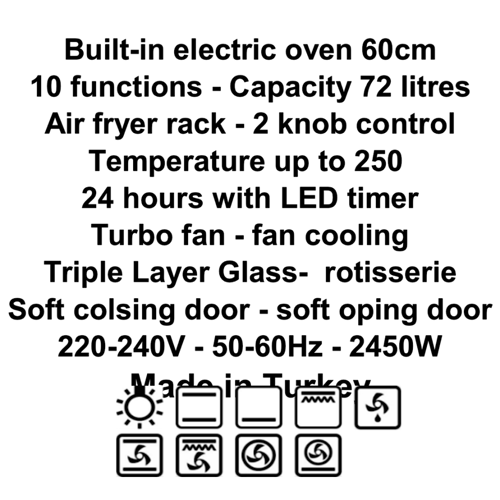 فرن بلت ان بومبي 60 سم كهرباء PO60E10T