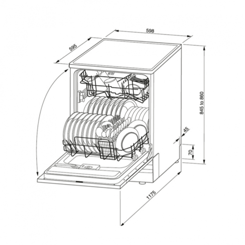 غسالة أواني ماستر جاز 8 برامج MGDWFS