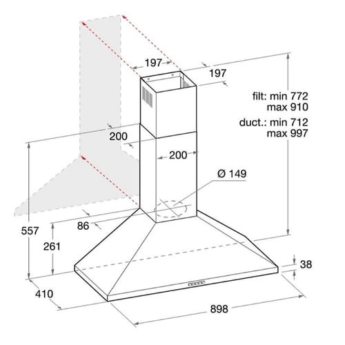 شفاط اريستون 90 سم AHPN9.4FLMX/1