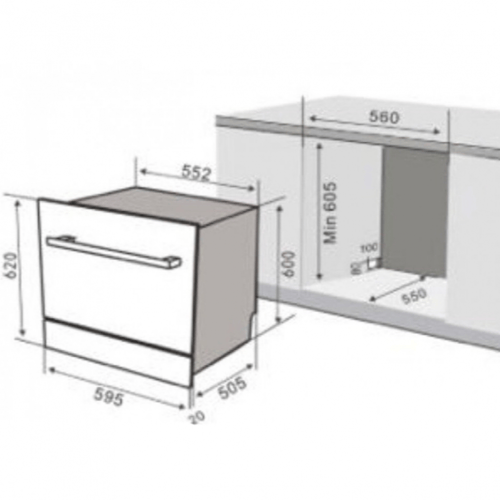غسالة أواني مدمجة ماستر جاز 7 برامج MGDWIB/G