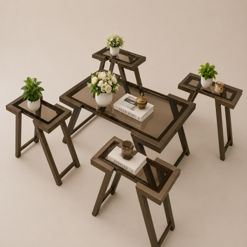 طقم طاولة حديد 4+1
