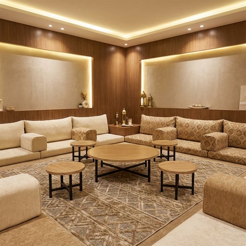 طقم طاولات أرضية بتصميم عصري - 5 قطع