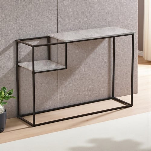 طاولة كونسول بتصميم عصري وحديث بإطار معدني رفيع با...