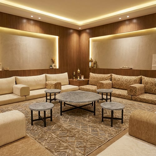 طقم طاولات أرضية بتصميم عصري - 5 قطع