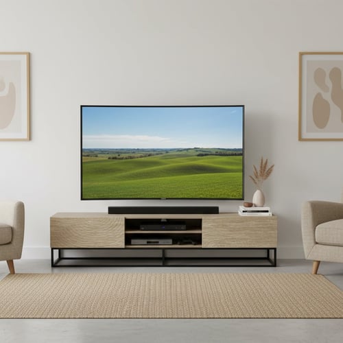 طاولة تلفزيون بقاعدة معدن - 140*40*50 سم