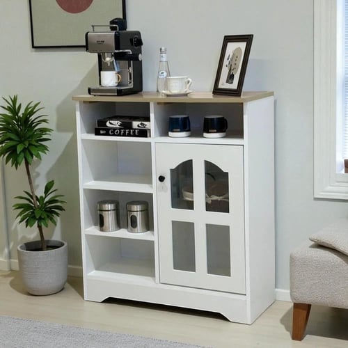 ركن كافي خشبي لون ابيض