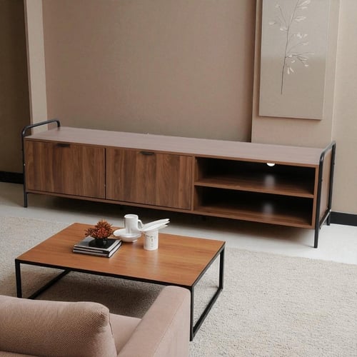 طاولة بلازما لون خشبي بني غامق شكل حديث وعصري 180...