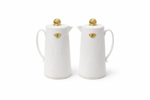 طقم ترامس قهوة وشاي حراري أبيض