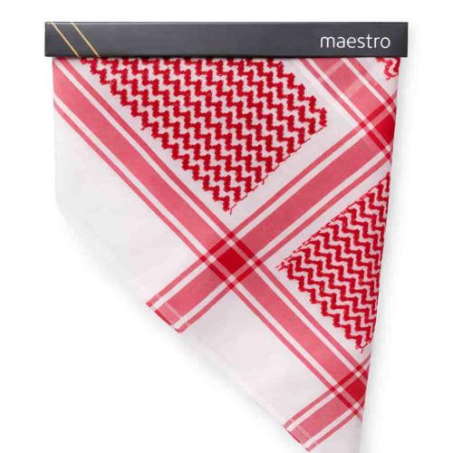 شماغ مايسترو رجالي أحمر كلاسيكي بنقشة فاخرة